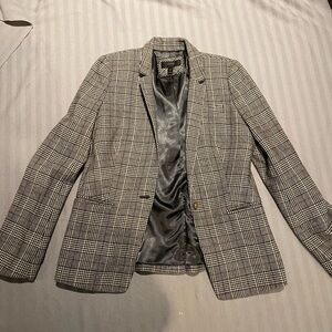 J. Crew Black and White Checkered Blazer